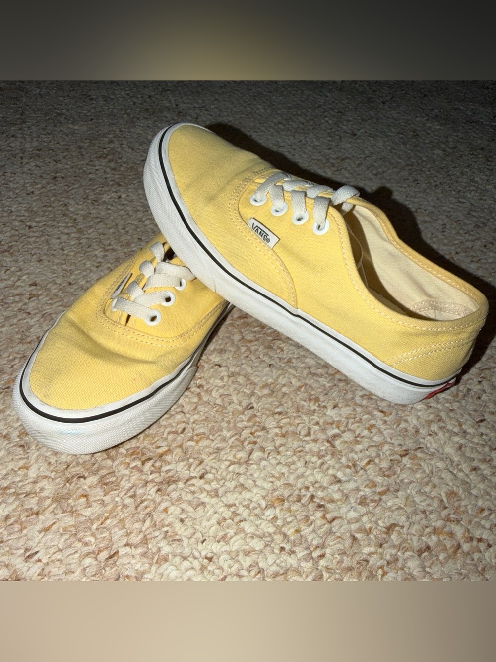 Vans Yellow Canvas Low-Top Sneakers Size 6